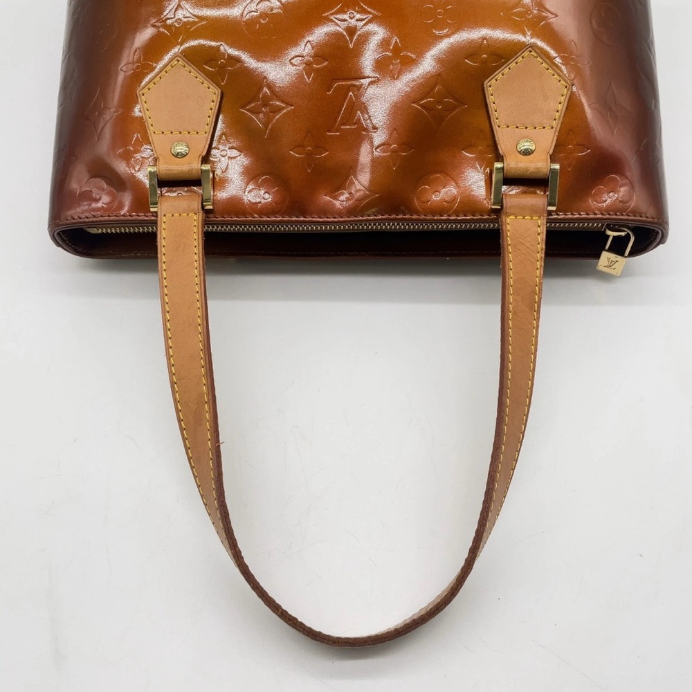 Louis Vuitton Monogram Vernis Houston tote bag- Vintage- bronze -EUC - Picture 9 of 16